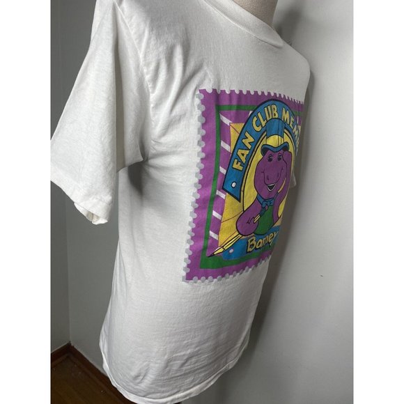 Vintage Barney Dinosaur Fan Club Member HTF Adult T Shirt L Single Stitch 1992 - Picture 6 of 12